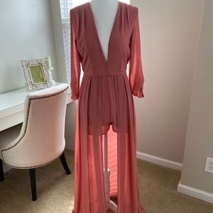 Dressy romper with overlay